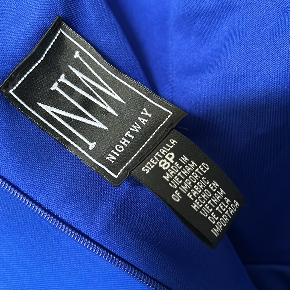 Royal Blue Bardot Off The Shoulder Evening Gown 8P NWT - Picture 6 of 8